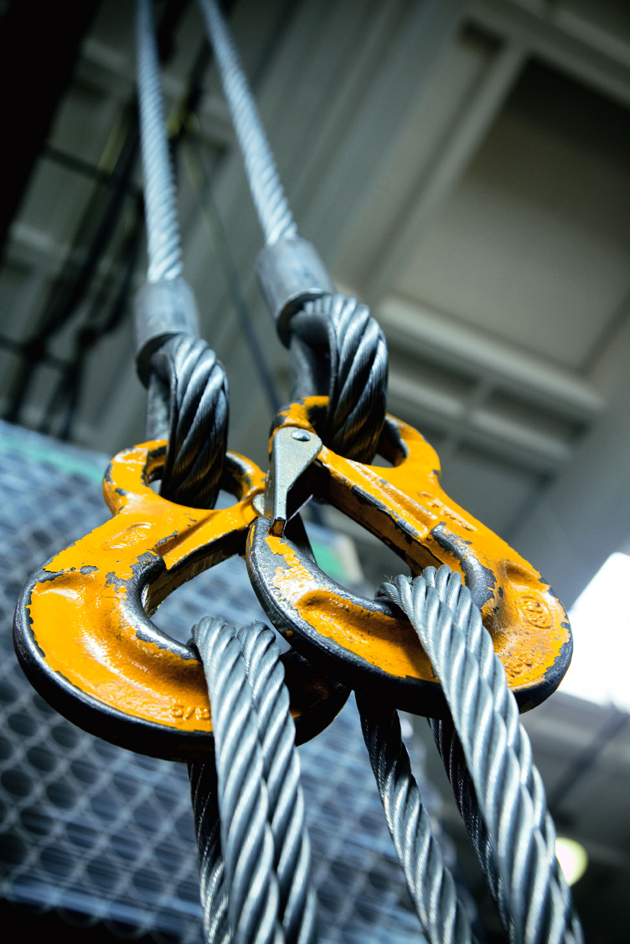industry crane hook with steel cable